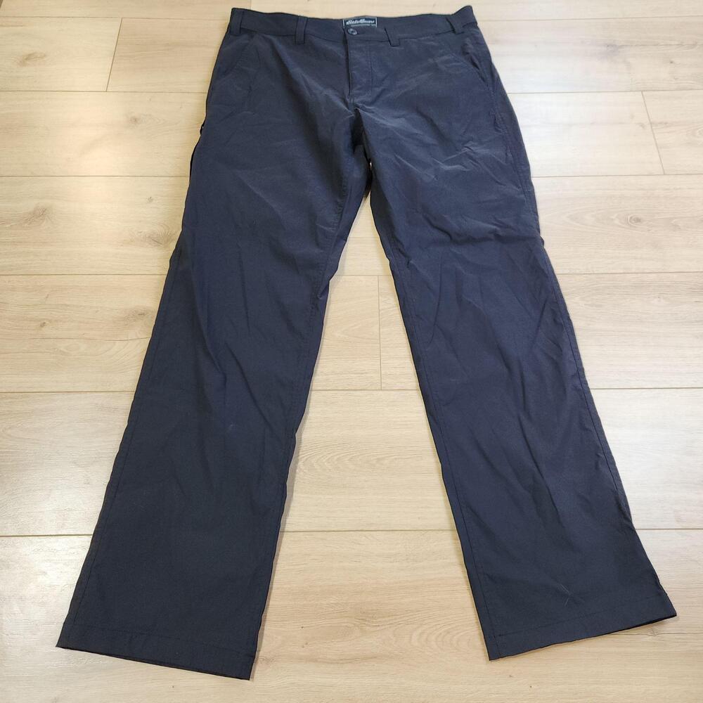 Eddie Bauer Travex Pants Mens 36x34 Black Lightweight Stretch Hiking Outdoor
